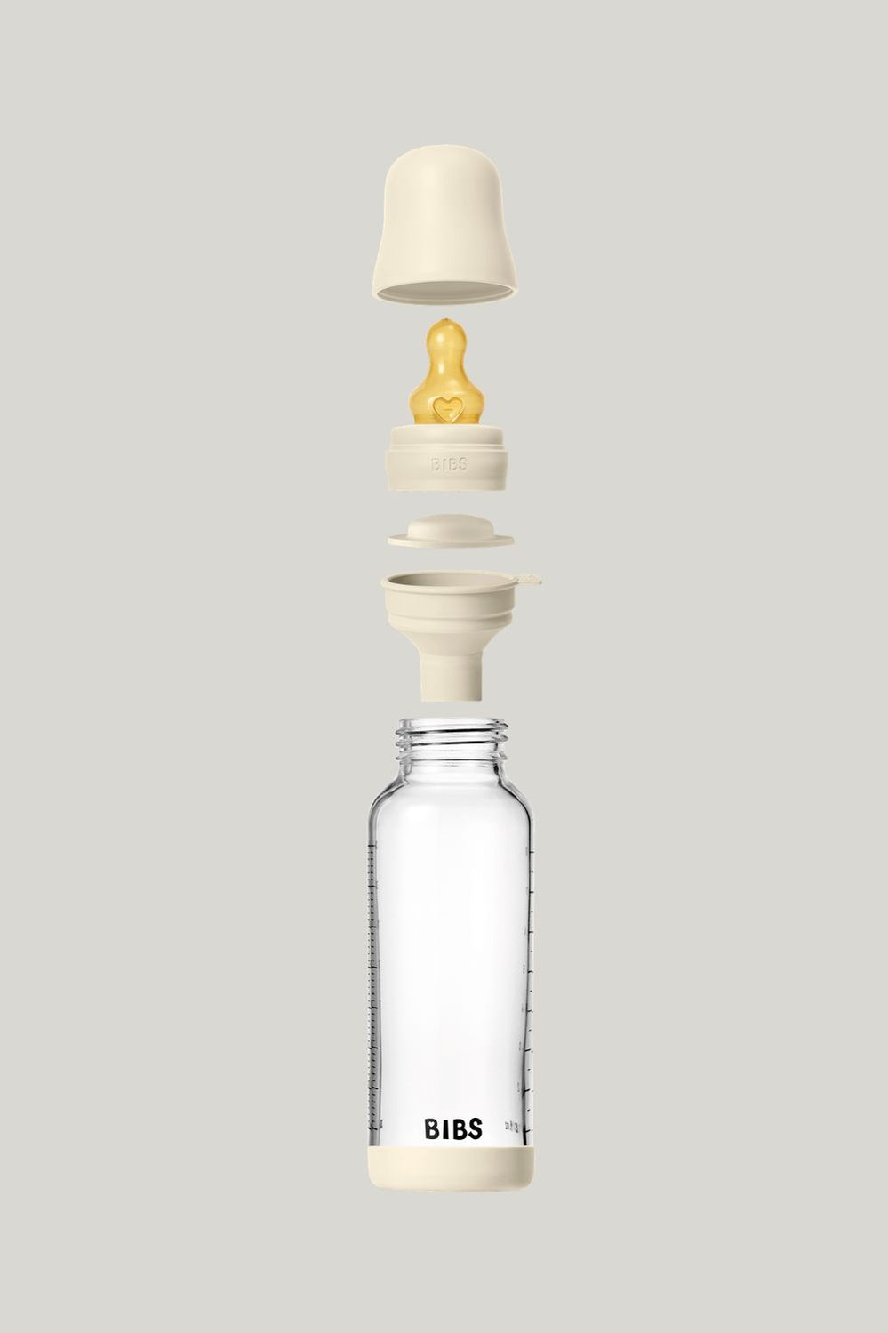 Glass Baby Bottle 240ml Latex - Ivory - Ivory - image 3