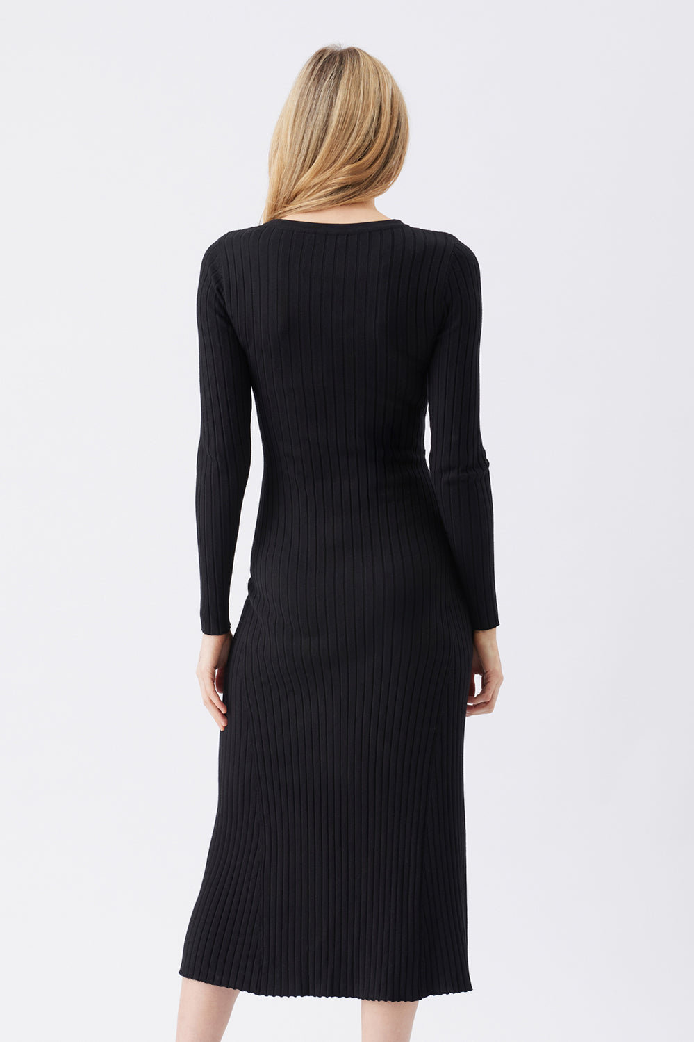 Eden Knit Nursing Dress - Black - image 4