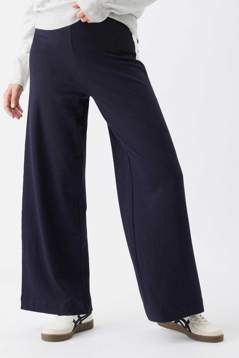 Ari Wide Leg Maternity Pant - Navy/White - image 1