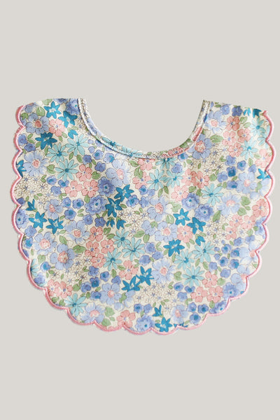 Scalloped Baby Bib - Blue - image 2