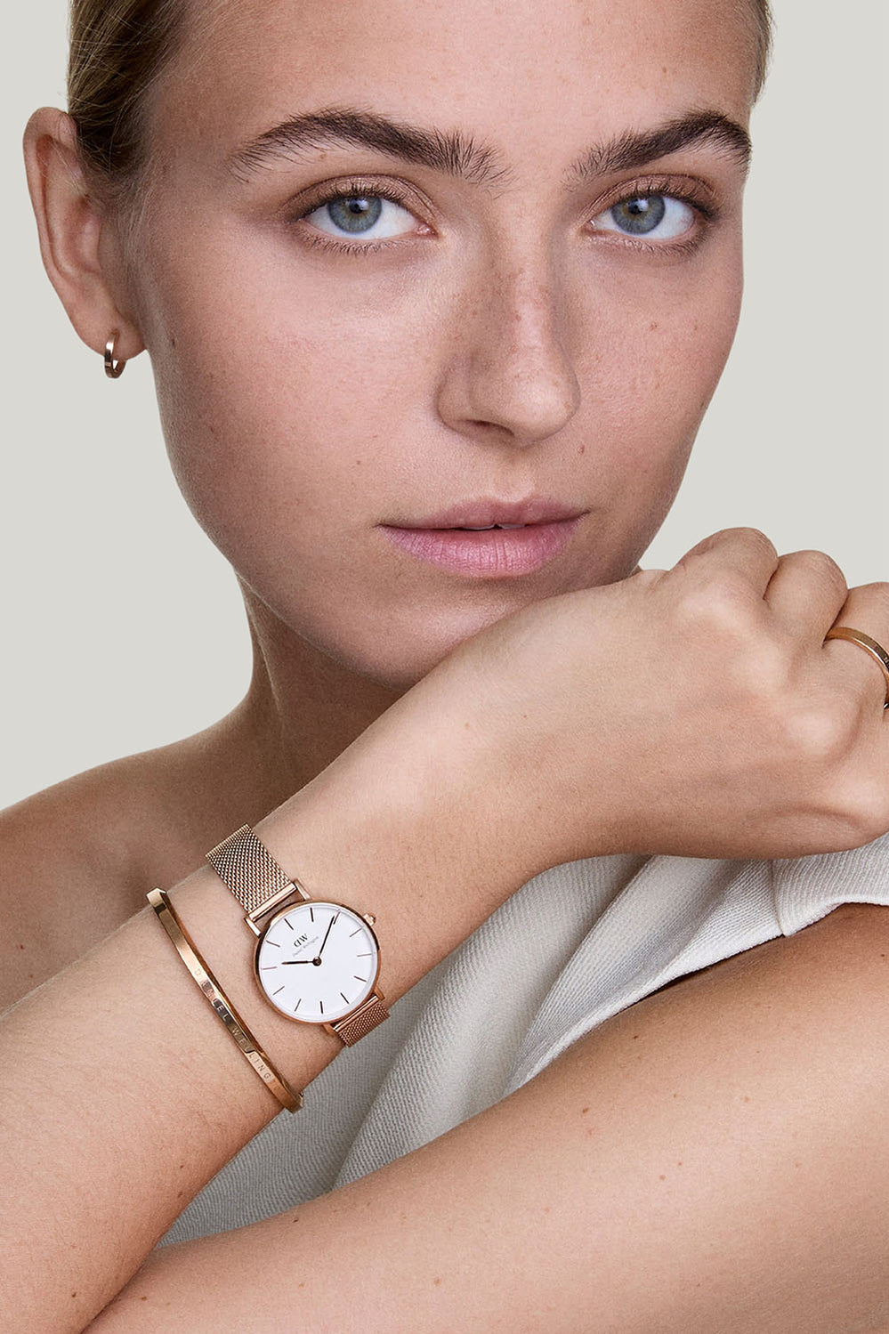 Petite 32 Melrose Rose Gold & White Watch - Rose Gold - image 2