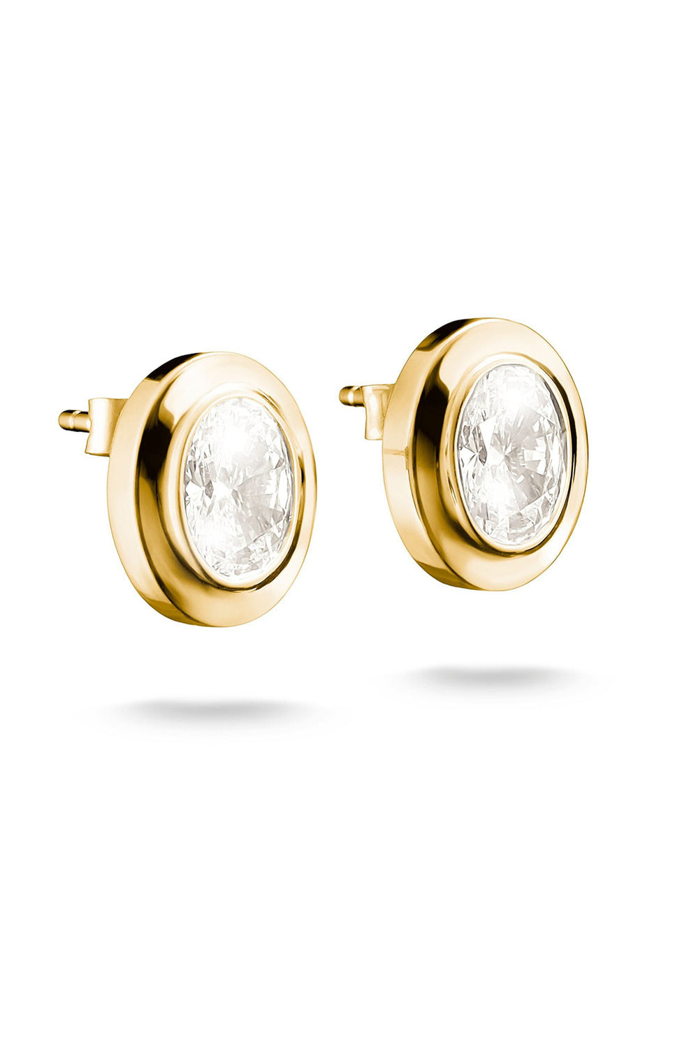 Bold Stud Earring With Stones In Gold - Gold - image 1