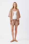 Paige Stripe Short - Tan - image 1