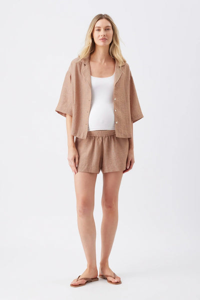 Paige Stripe Short - Tan - image 1