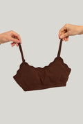 Leakproof Scallop Bandeau Maternity Bralette - Chocolate - image 1