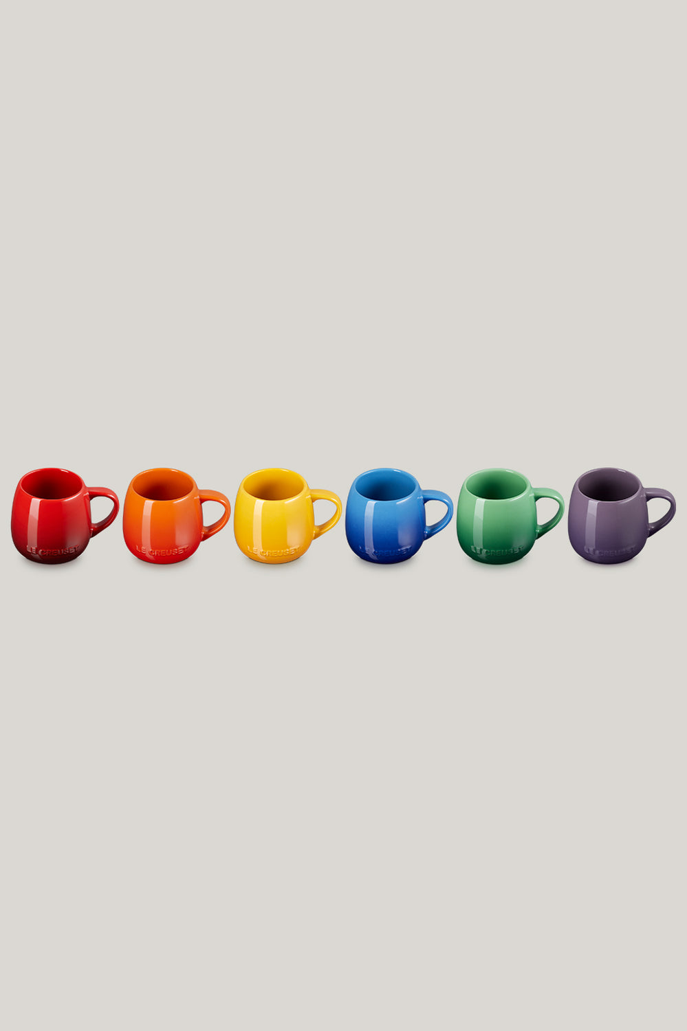 Stoneware Rainbow Set Of 6 Coupe Mugs 320ml - Rainbow - image 4