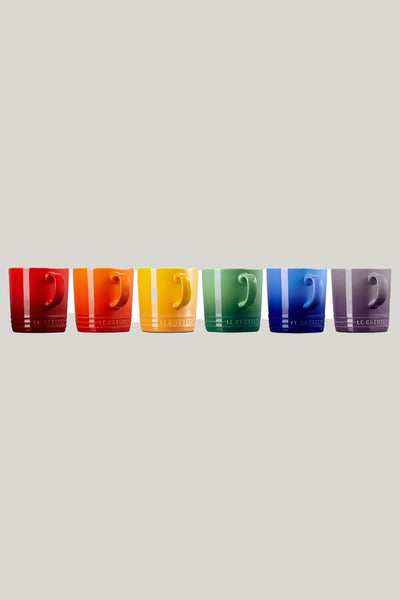 Stoneware Rainbow Set Of 6 Mugs 350ml - Rainbow - image 2