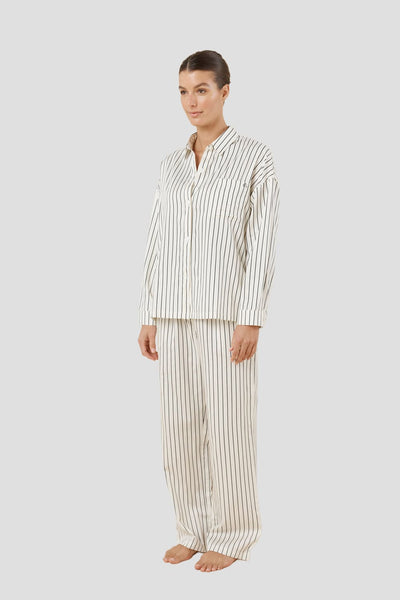Willow Cotton Stripe Pj Set - Ivory - image 3