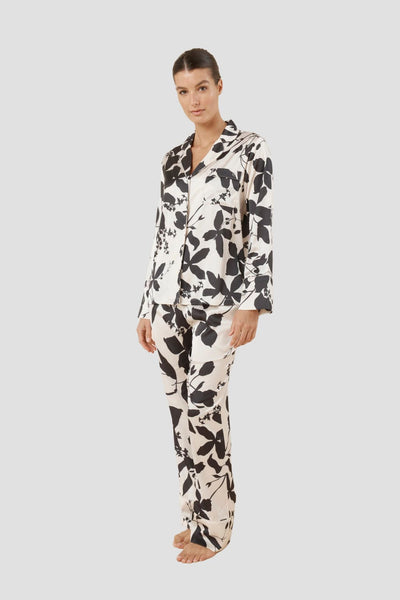 Ivy Silky Satin Pj Set - Black - image 2