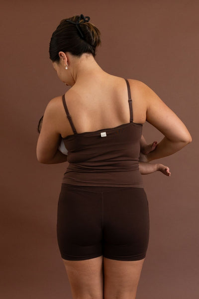 Leakproof Scallop Maternity Cami - Chocolate - image 3
