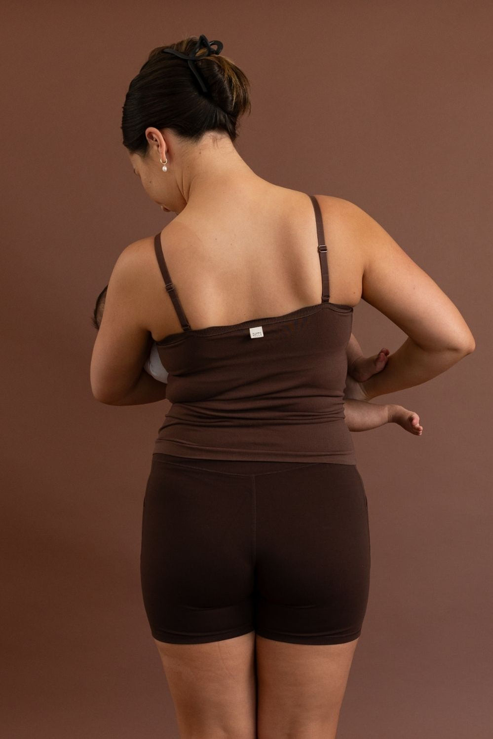 Leakproof Scallop Maternity Cami - Chocolate - image 3
