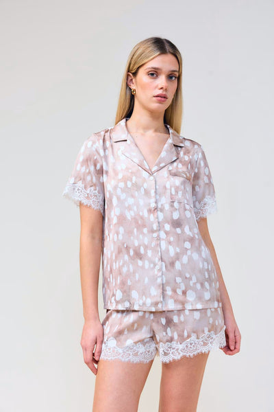 Lydia Brown Spot Short Set - Brown - image 2