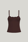 Leakproof Scallop Maternity Cami - Chocolate - image 1