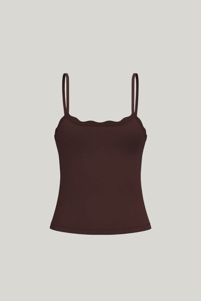 Leakproof Scallop Maternity Cami - Chocolate - image 1