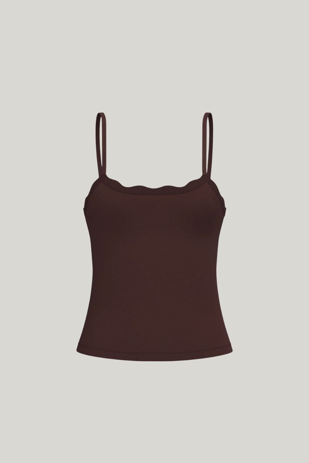 Leakproof Scallop Maternity Cami - Chocolate - image 1