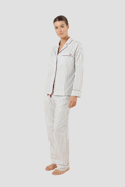 Octavia Cotton Stripe Pj Set - Ivory - image 3