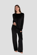 Thea Velour Long Lounge Set - Black - image 1