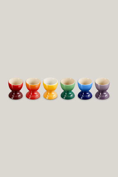 Stoneware Rainbow Set Of 6 Egg Cups - Rainbow - image 4