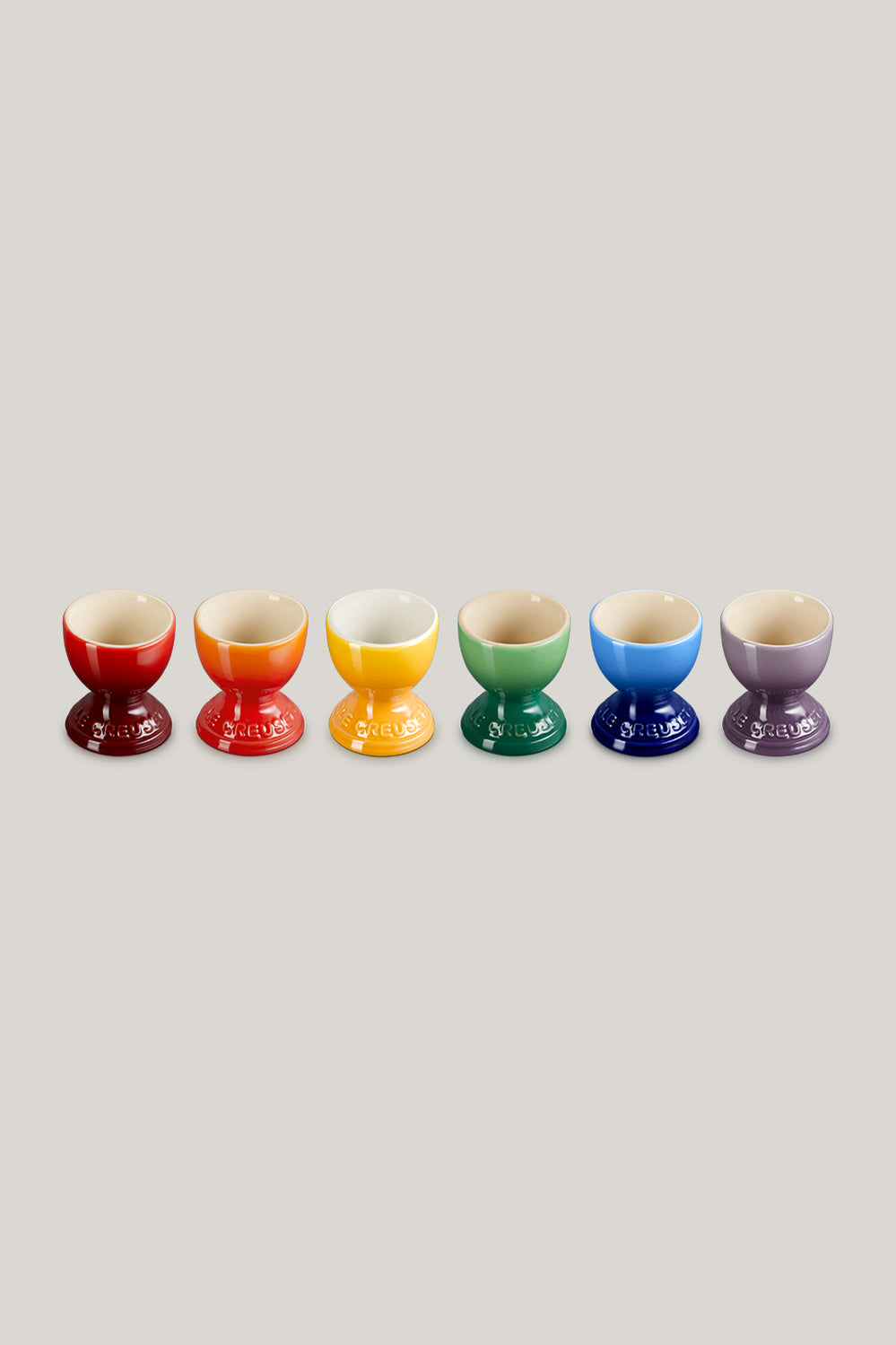 Stoneware Rainbow Set Of 6 Egg Cups - Rainbow - image 4