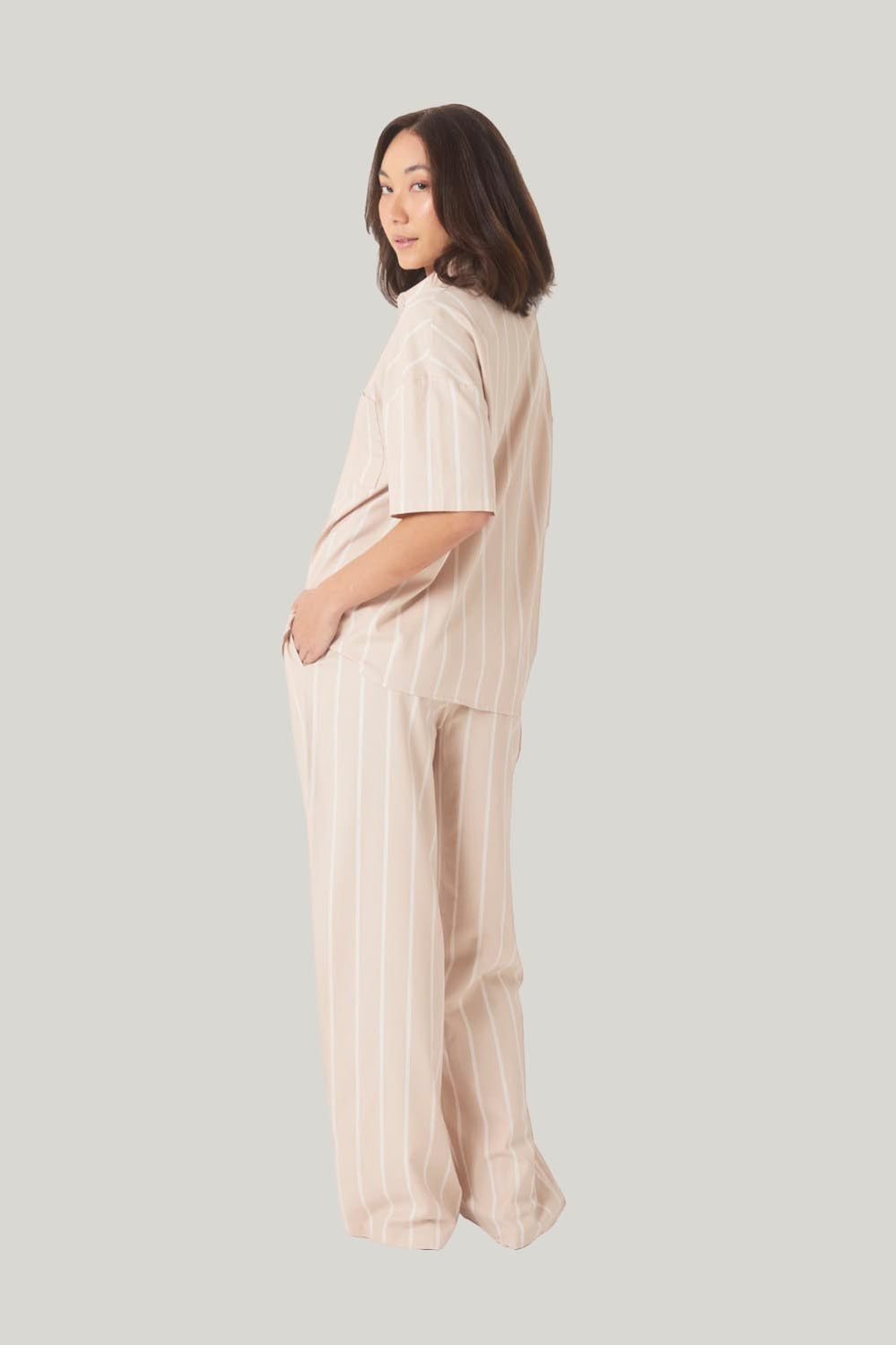 Sybill Cotton Long Pj Set - Beige - image 4