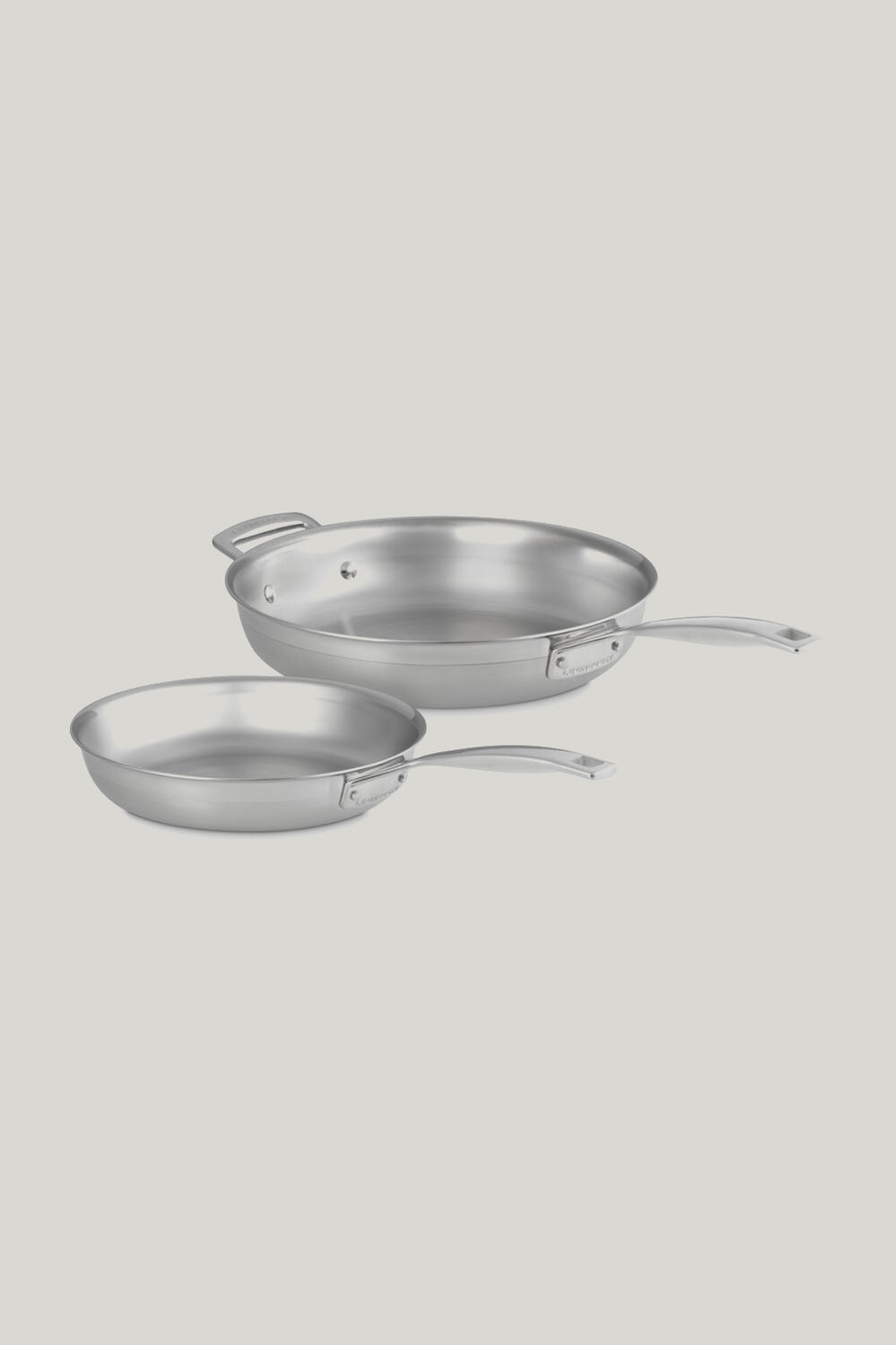 3ply Stainless Steel 2piece Frypan Set 24/28cm - Stainless Steel - image 1