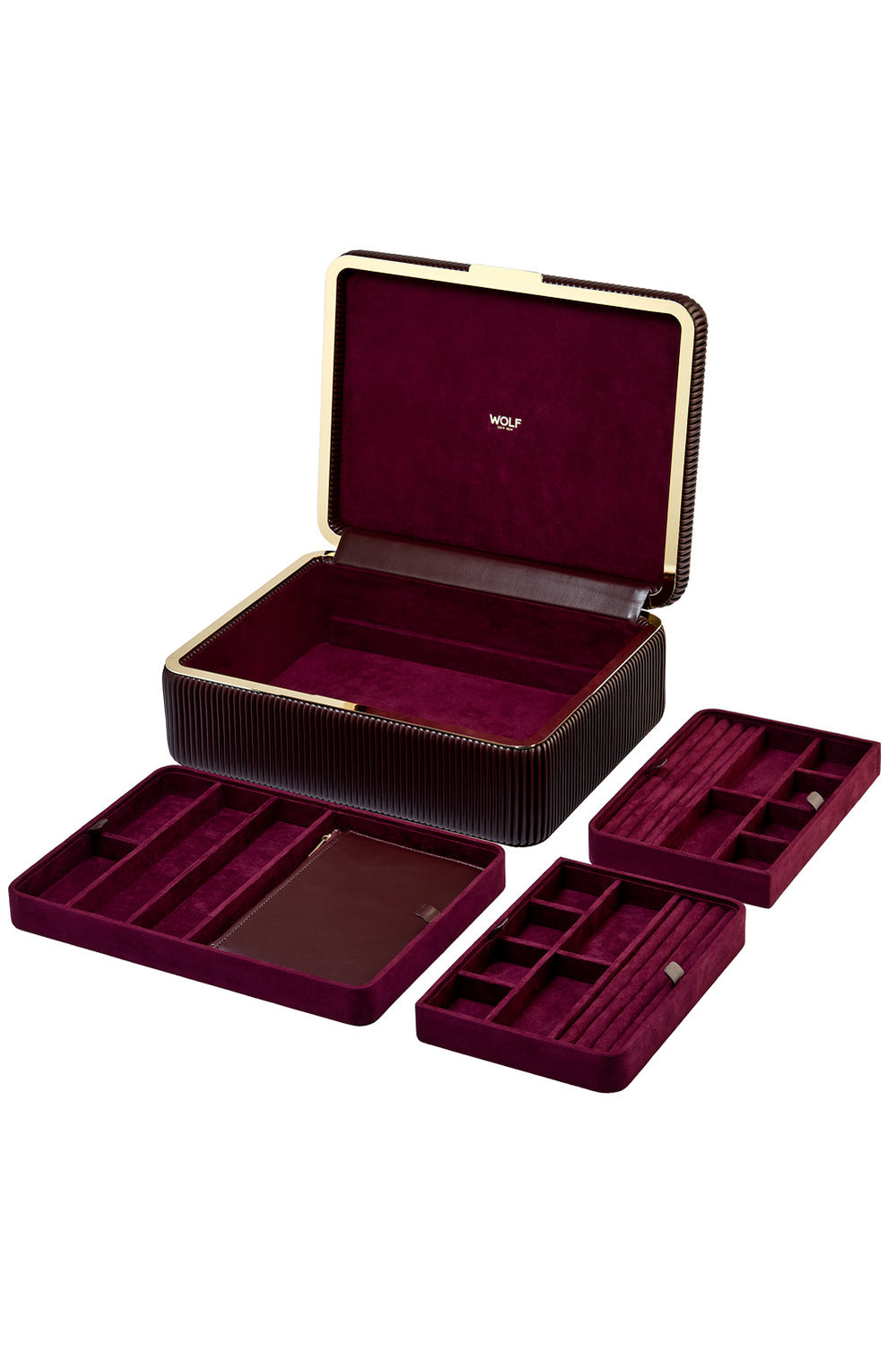 Bella Large Jewellery Box Bordeaux - Burgundy - image 2