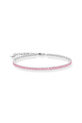 Tennis Bracelet With Pink Stones - Silver - image 1