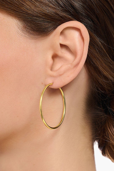 Essential Medium Hoop Earrings In Gold - Gold - image 2