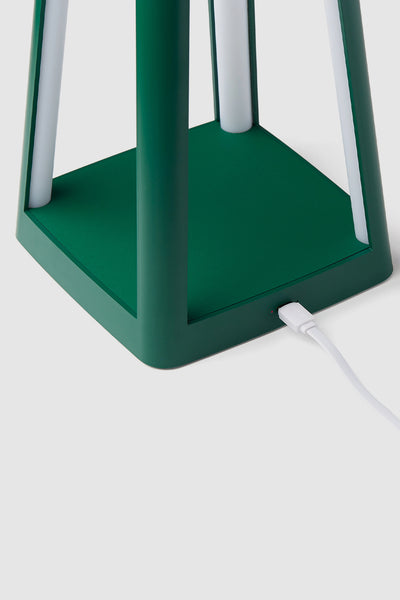 Lantern Portable Lamp With Built-in Wireless Charger - Green - Green - image 3