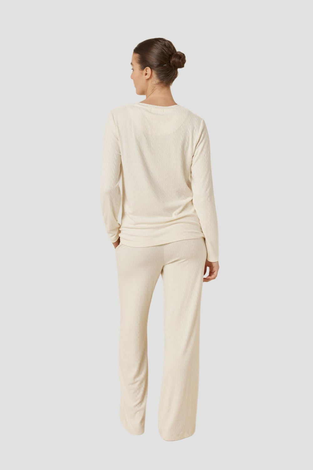 Ellie Lightweight Velour Cable Knit Set - Ivory - image 3