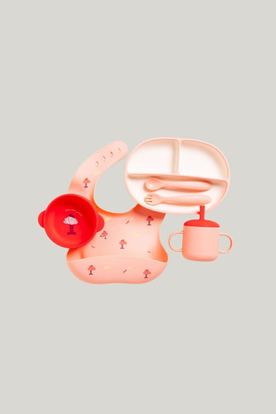 Fun Firsts Feeding Set Silicone - Peach - image 1