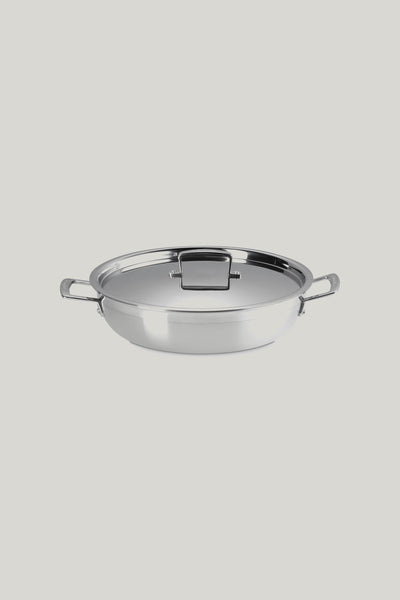 3ply Stainless Steel Non Stick Shallow Casserole & Lid 30cm - Stainless Steel - image 1