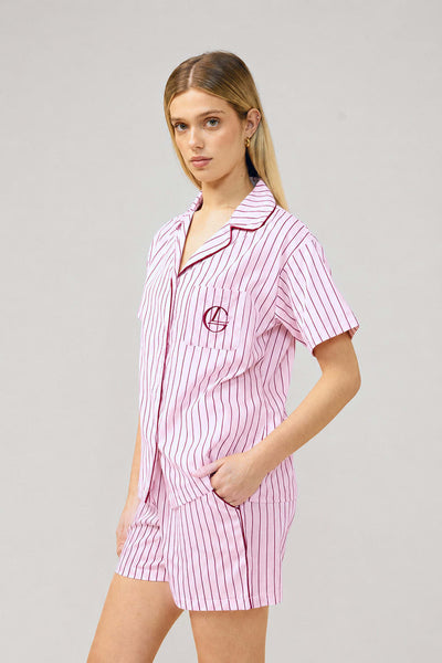 Poppy Stripe Short Pj Set - Pink - image 3