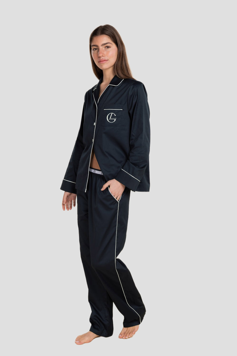 Susanna Cotton Long Pj Set - Navy - image 3