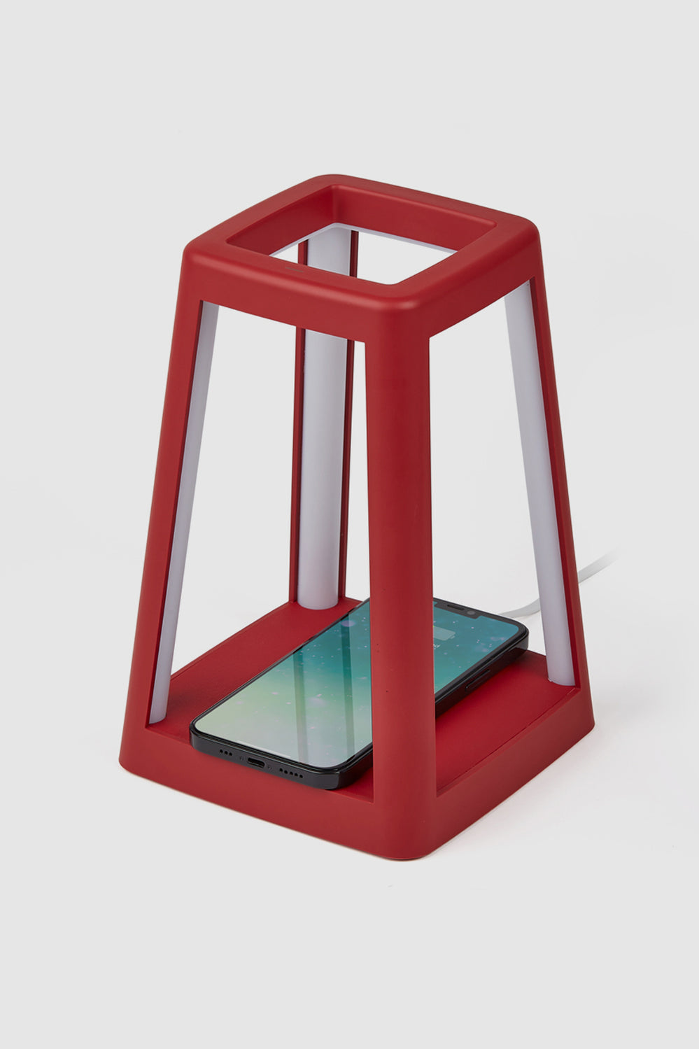 Lantern Portable Lamp With Built-in Wireless Charger - Red - Red - image 2