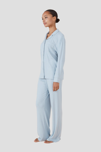 Emilia Ribbed Lounge Pj Set - Powder Blue - image 3