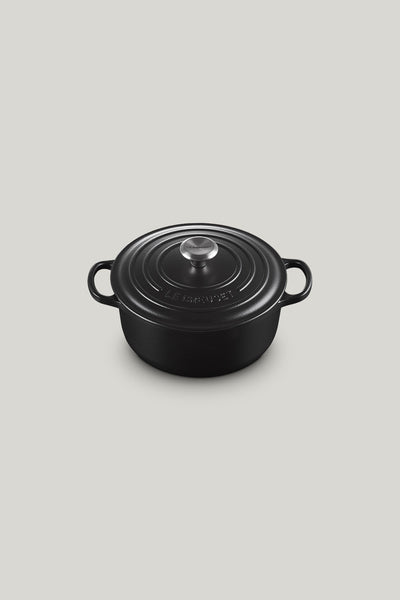 Signature Cast Iron Round Casserole 20cm - Matte Black - image 1