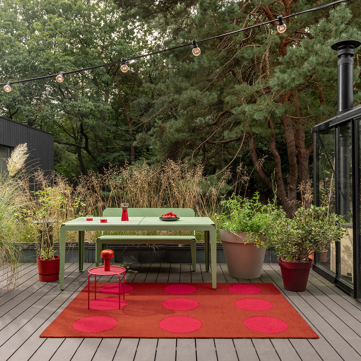 Habitat Festival Dots Red Outdoor Rug 230x160cm - Burnt Rust - image 2