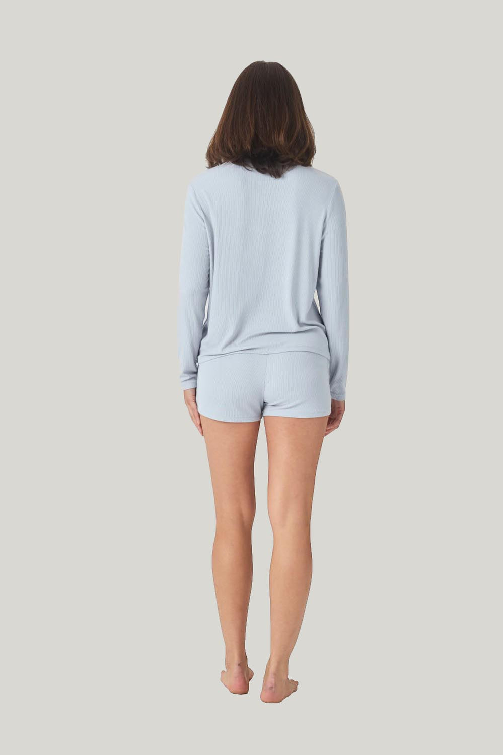 Avery Rib Lounge Mini Short - Powder Blue - image 3