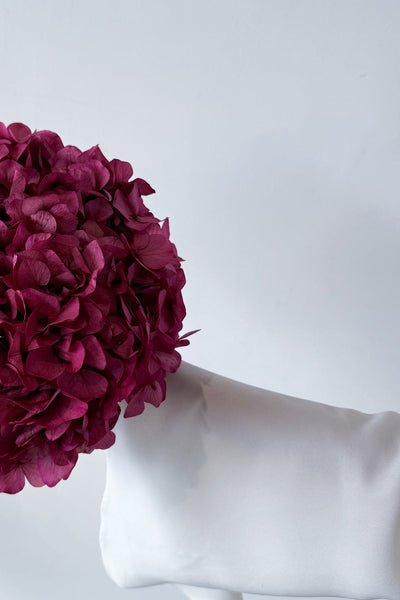 Preserved Large-Leaf Hydrangea Stem - Raspberry - image 2