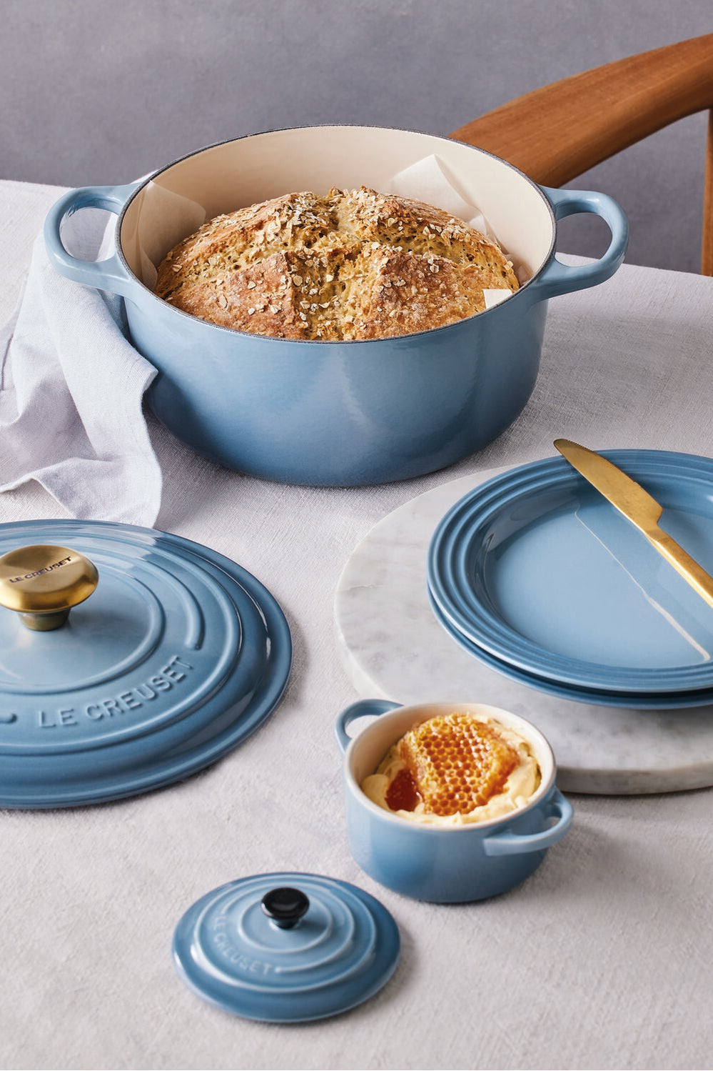 Signature Cast Iron Round Casserole 24cm - Chambray - image 3