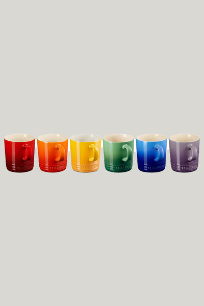 Stoneware Rainbow Set Of 6 Mugs 350ml - Rainbow - image 1