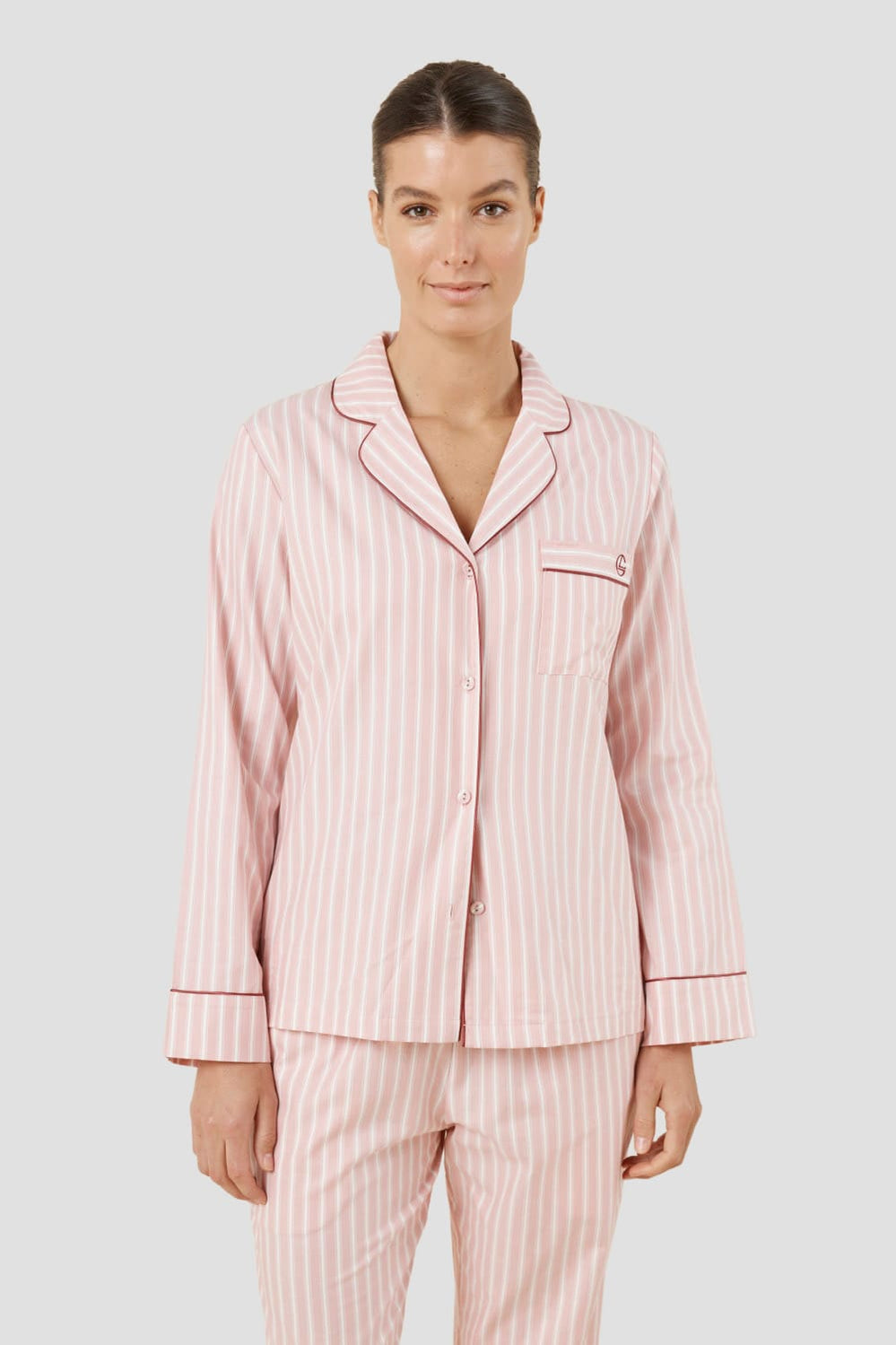 Octavia Cotton Stripe Pj Set - Pink - image 2