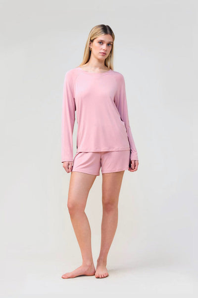 Solene Long Sleeve Top With Stripe - Pink - image 2