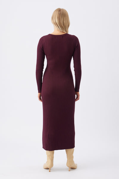 Eden Knit Nursing Dress - Maroon - image 4