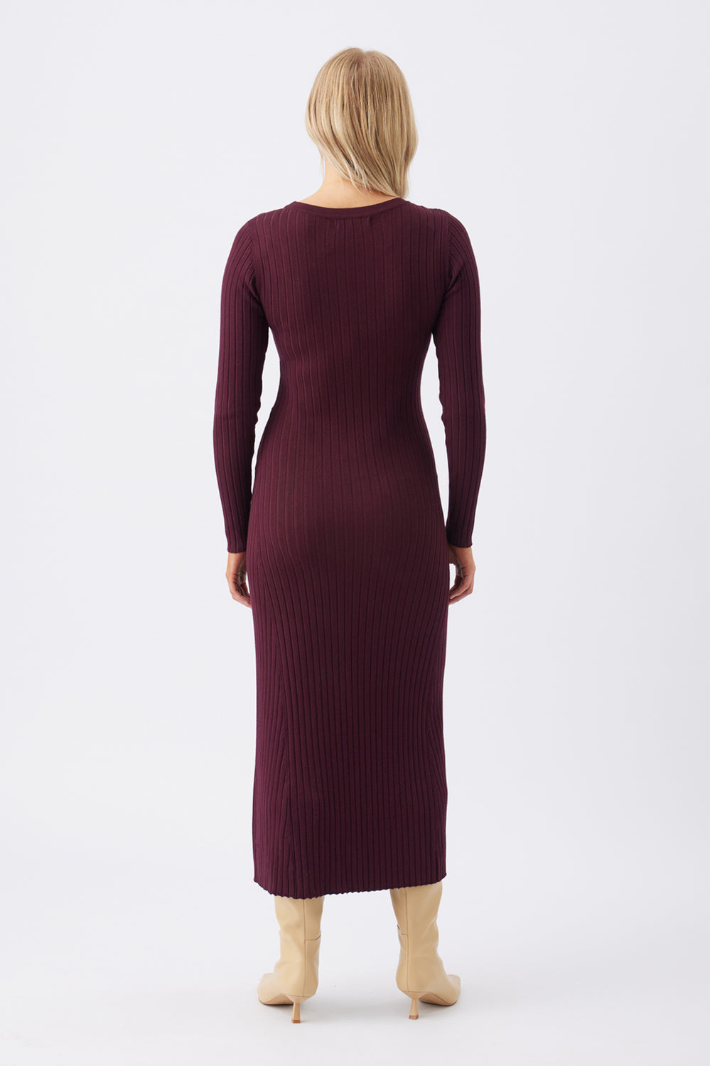 Eden Knit Nursing Dress - Maroon - image 4