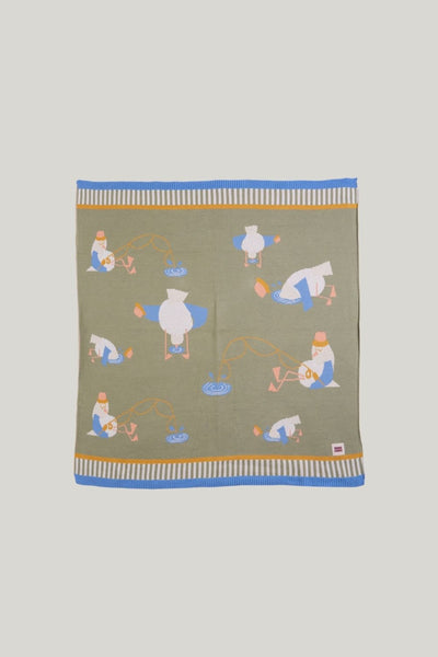 Cosy Baby Blanket - Gulls Gone Fishing - Green - image 1