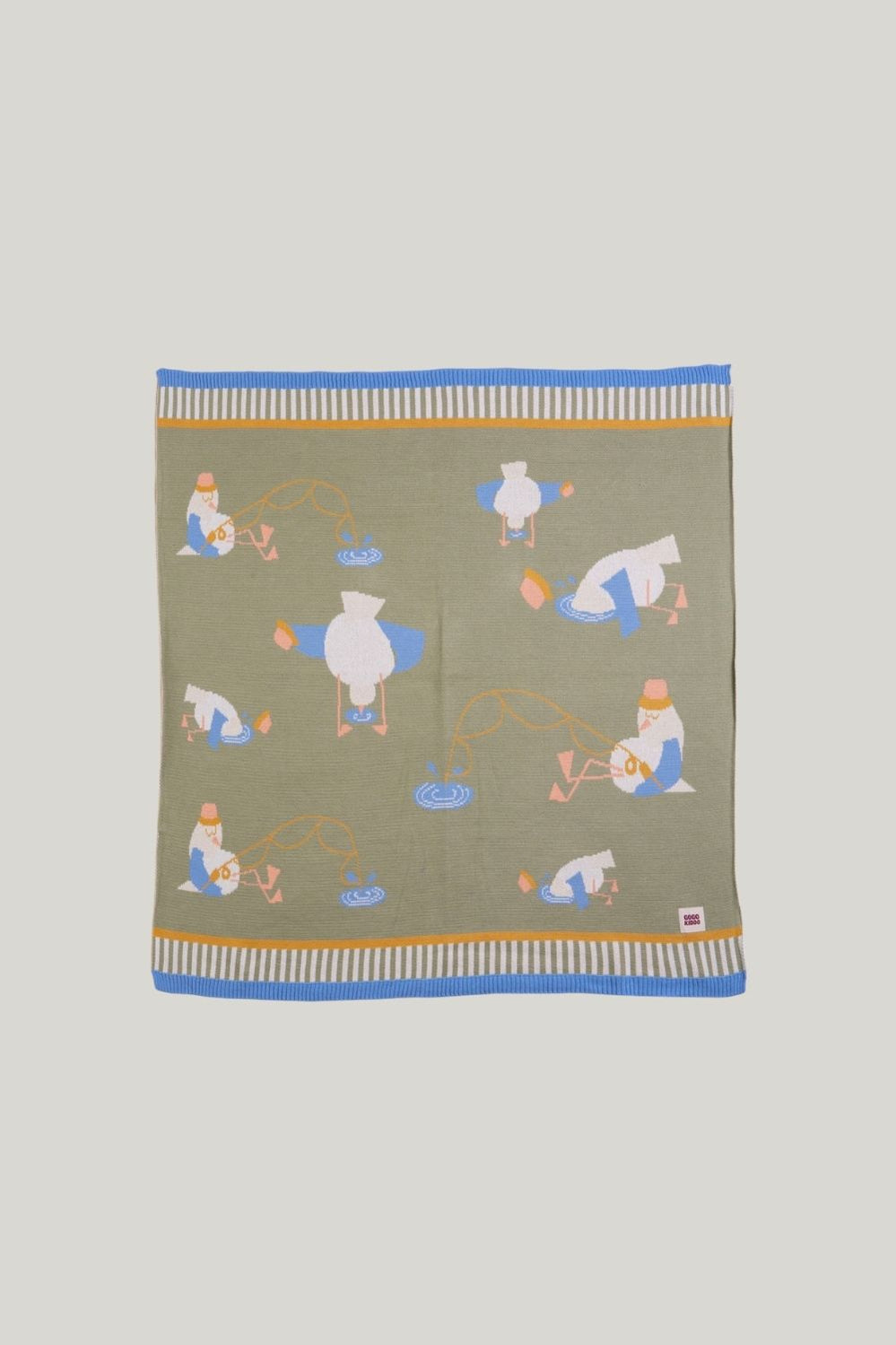 Cosy Baby Blanket - Gulls Gone Fishing - Green - image 1