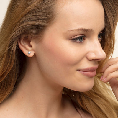 Classic Ear Studs In Silver - Silver - image 2