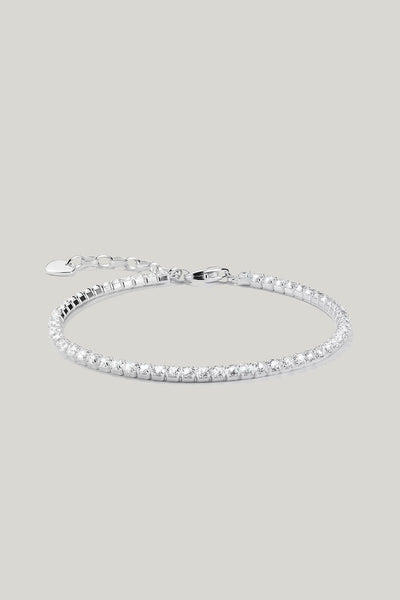 Tennis Bracelet With White Zirconia In Silver - Silver - image 1